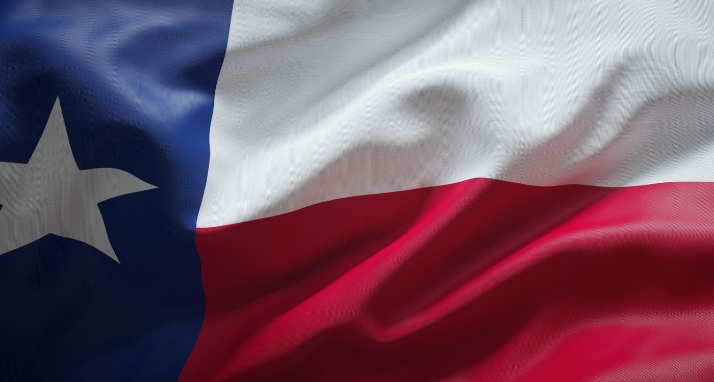 Official flag of the state of Texas. United States of America.