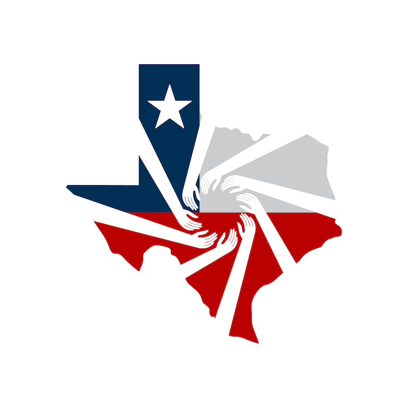 Volunteers Helping Texas Vector Illustration